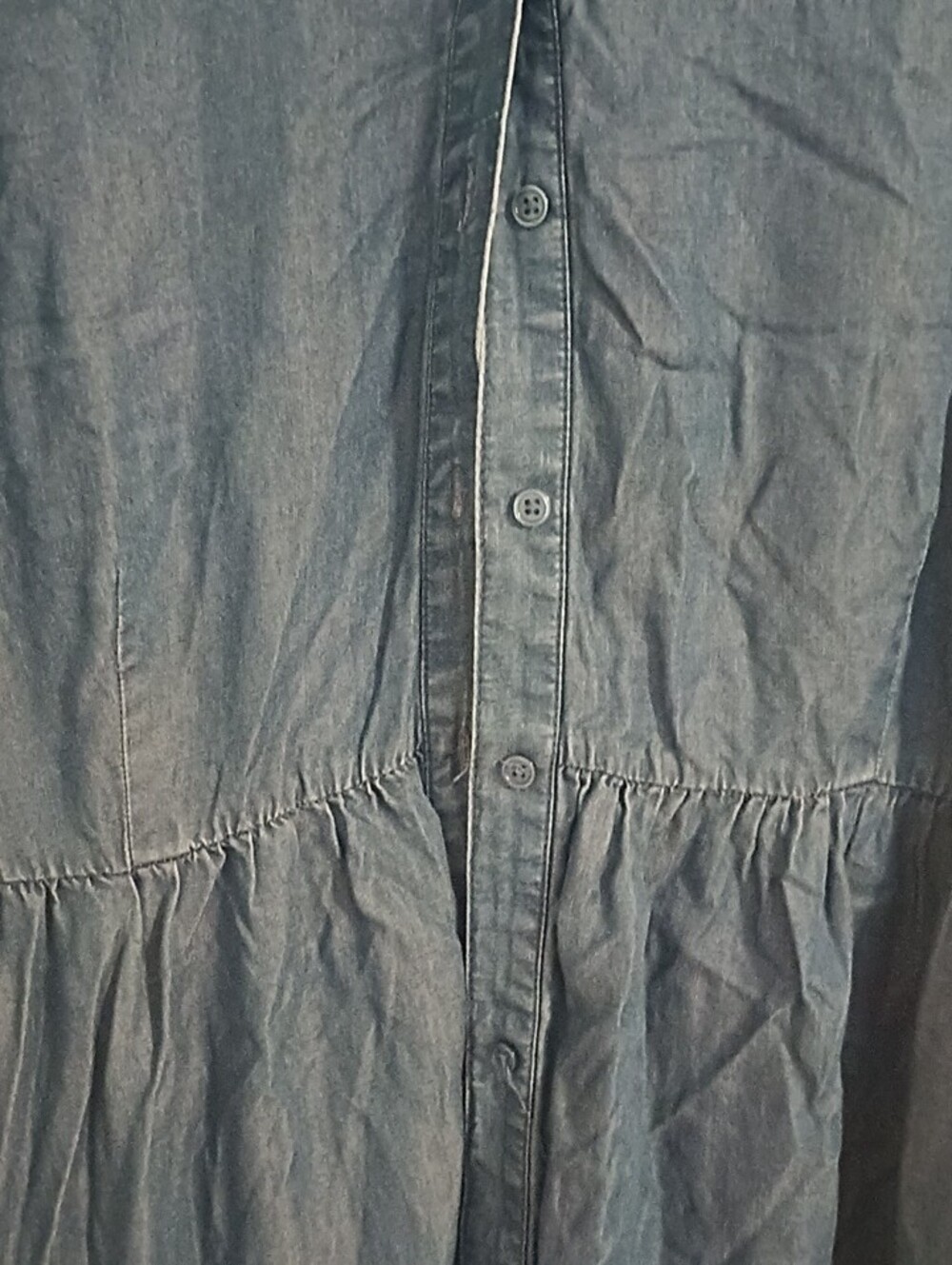 crown & ivy Blue Button-Front Maxi Shirt Dress - Picture 5 of 7